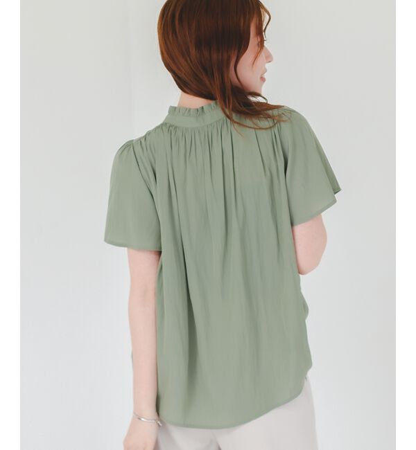  「パウダーサテンシャーリングフレンチブラウス」|シャツ・ブラウス|