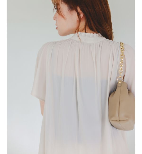 「パウダーサテンシャーリングフレンチブラウス」|シャツ・ブラウス|