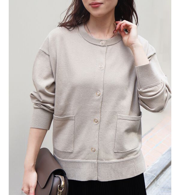  「リングボタンクルーカーディガン」|カーディガン|