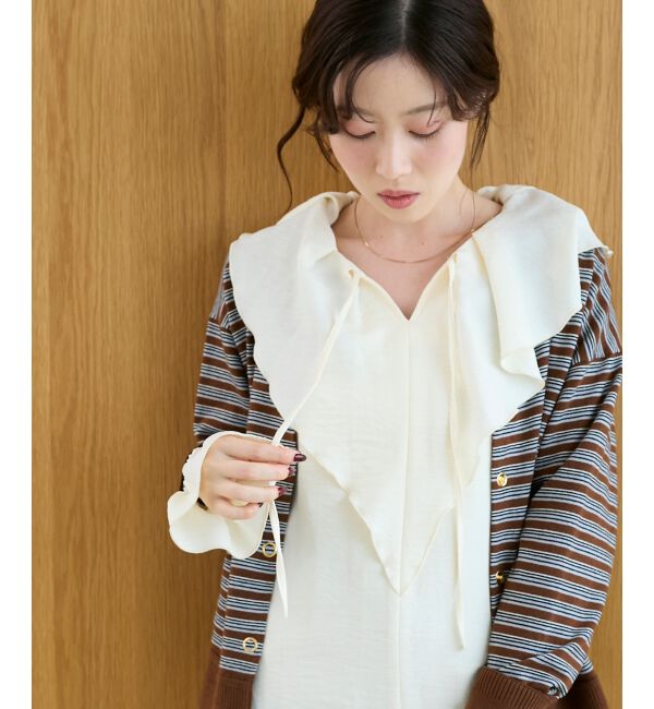  「リングボタンクルーカーディガン」|カーディガン|