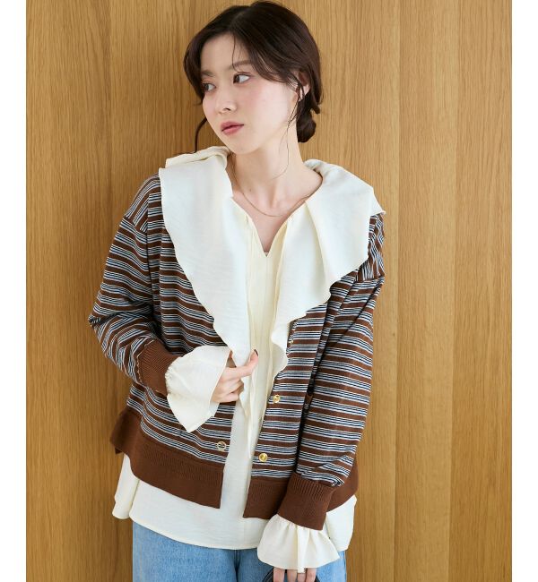  「リングボタンクルーカーディガン」|カーディガン|