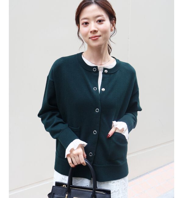 「リングボタンクルーカーディガン」|カーディガン|