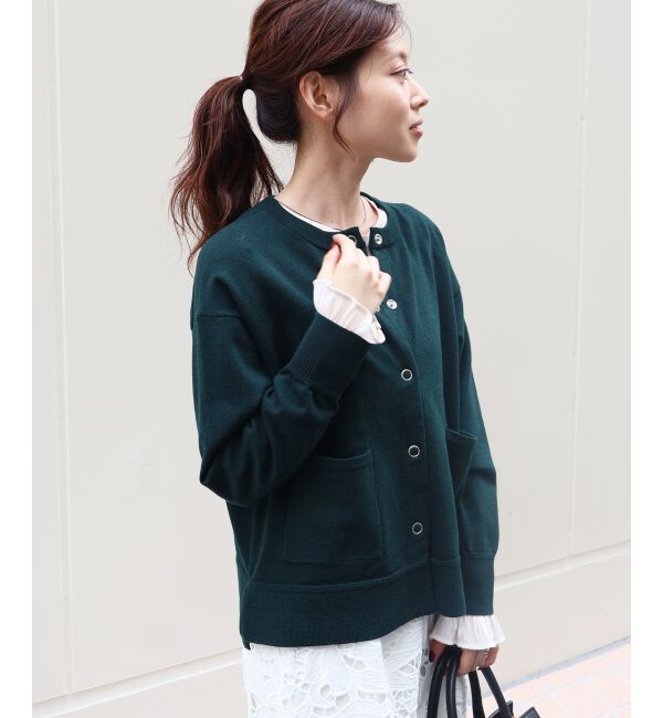  「リングボタンクルーカーディガン」|カーディガン|