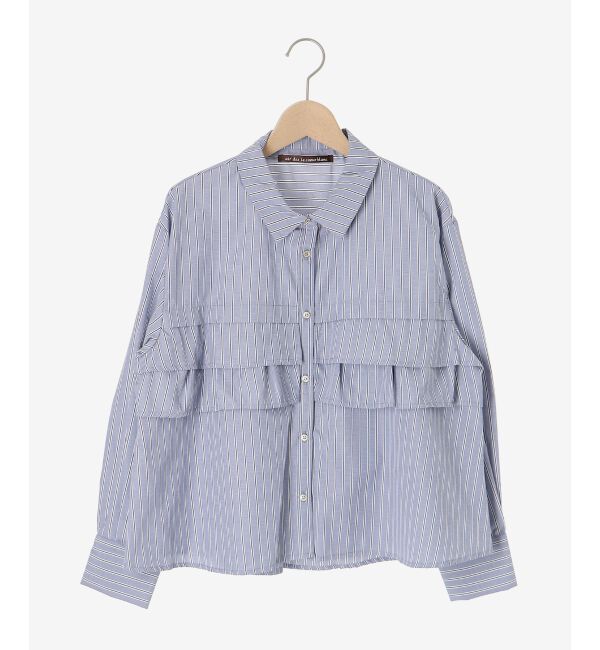  「《WEB・一部店舗限定》AL ストライプフロントフリルブラウス」|シャツ・ブラウス|