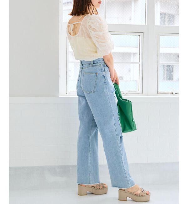 MAJESTICLEGON「ギャザーボリュームチュールトップス」|Tシャツ・カットソー|