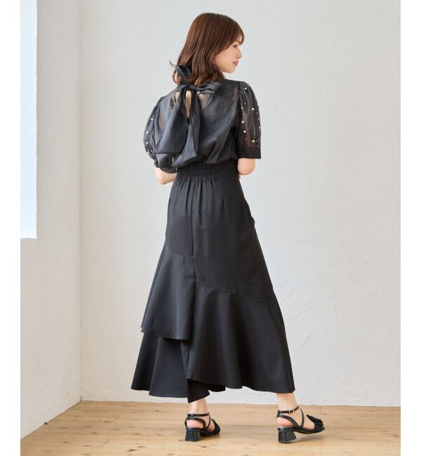 MAJESTICLEGON「バックリボンパールシアーブラウス」|シャツ・ブラウス|