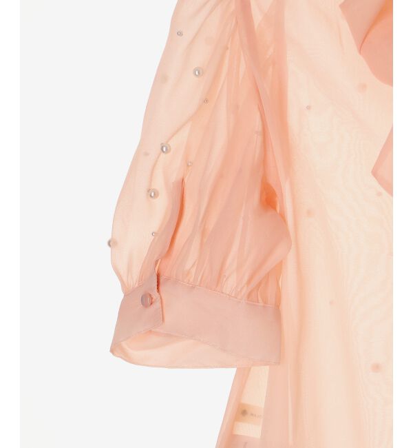 MAJESTICLEGON「バックリボンパールシアーブラウス」|シャツ・ブラウス|