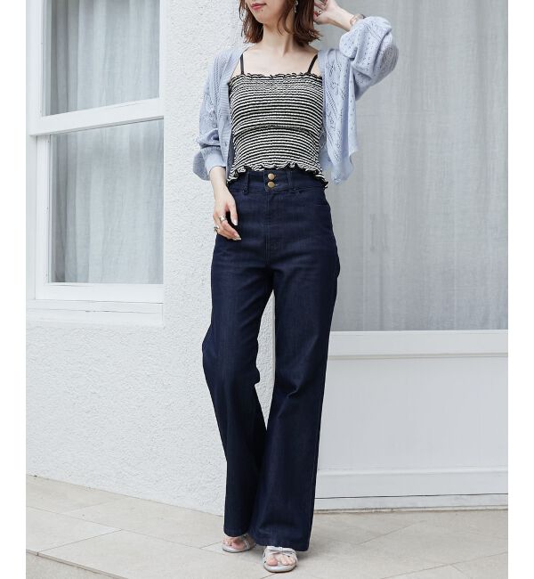 MAJESTICLEGON「リボン透かし編みカーディガン」|カーディガン|