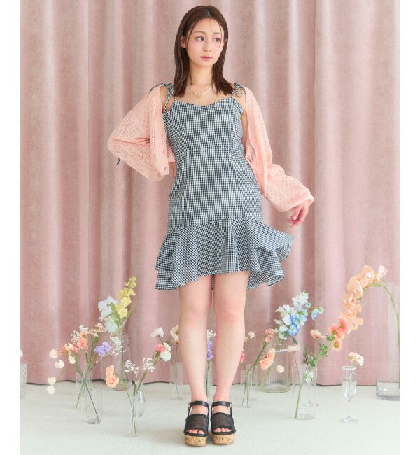 MAJESTICLEGON「リボン透かし編みカーディガン」|カーディガン|