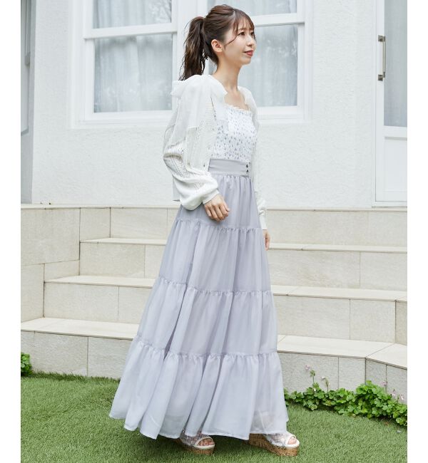 MAJESTICLEGON「リボン透かし編みカーディガン」|カーディガン|