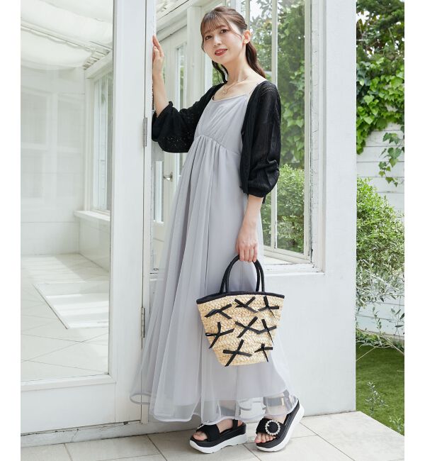 MAJESTICLEGON「リボン透かし編みカーディガン」|カーディガン|