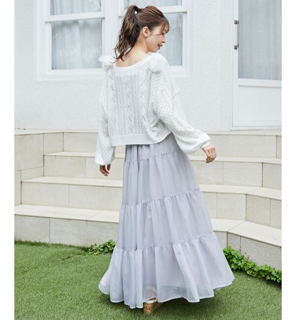 MAJESTICLEGON「リボン透かし編みカーディガン」|カーディガン|