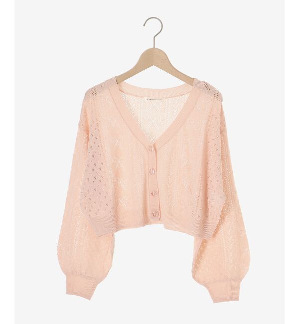 MAJESTICLEGON「リボン透かし編みカーディガン」|カーディガン|