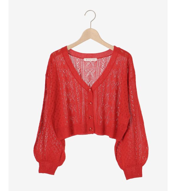 MAJESTICLEGON「リボン透かし編みカーディガン」|カーディガン|