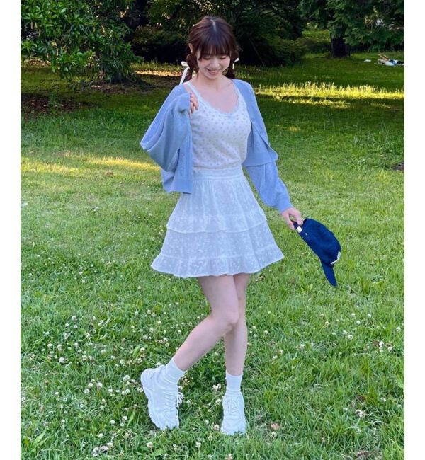 MAJESTICLEGON「リボン透かし編みカーディガン」|カーディガン|