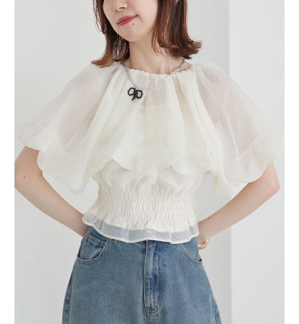 MAJESTICLEGON「前後2wayバルーン袖ブラウス」|シャツ・ブラウス|