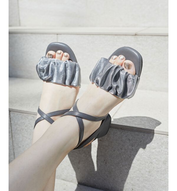 「シアーギャザーサンダル」|サンダル|