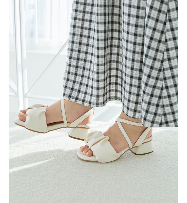  「シアーギャザーサンダル」|サンダル|