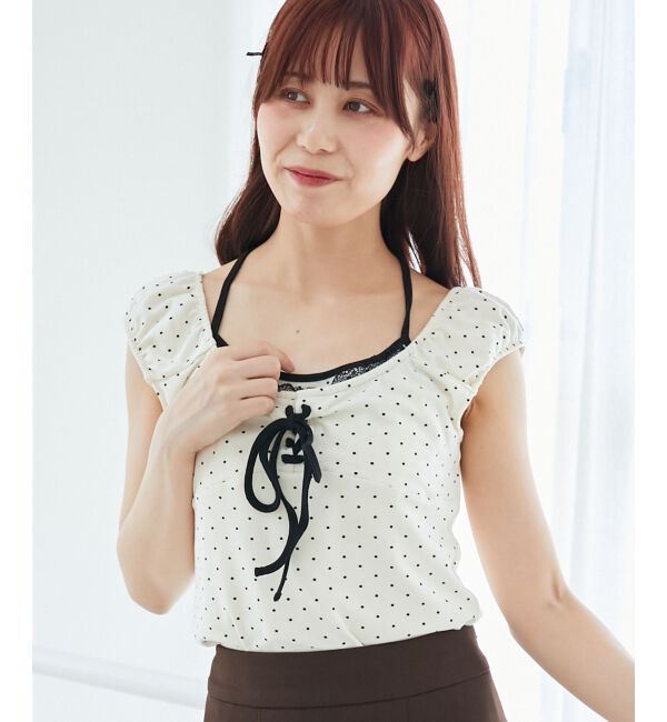  「配色ホルターネックトップス」|Tシャツ・カットソー|