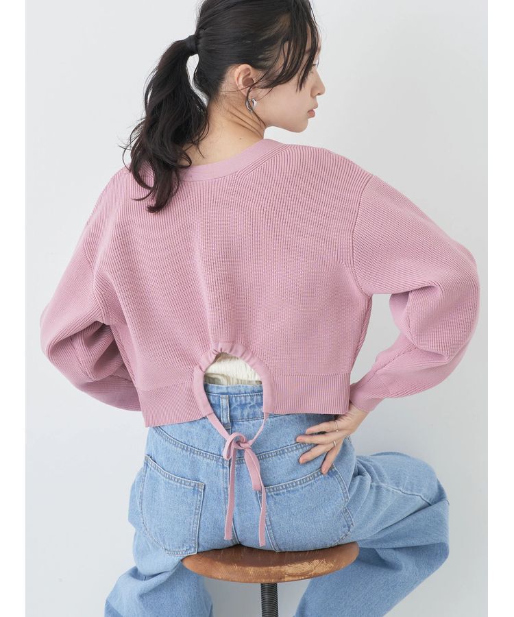 earth music&ecology「バックリボンボレロ」|カーディガン|Pink