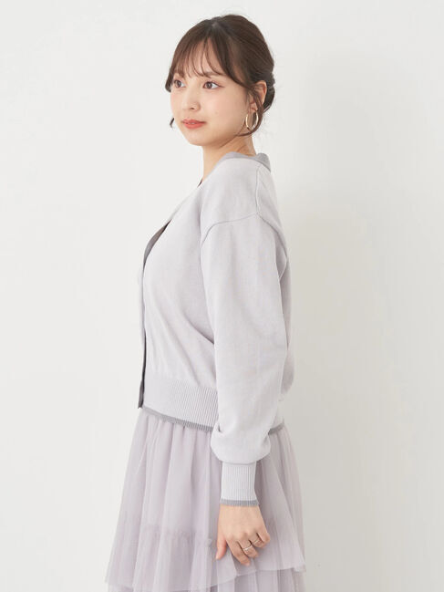 earth music&ecology「配色ラインニットカーディガン」|カーディガン|