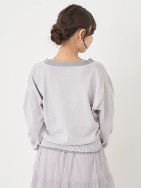 earth music&ecology「配色ラインニットカーディガン」|カーディガン|