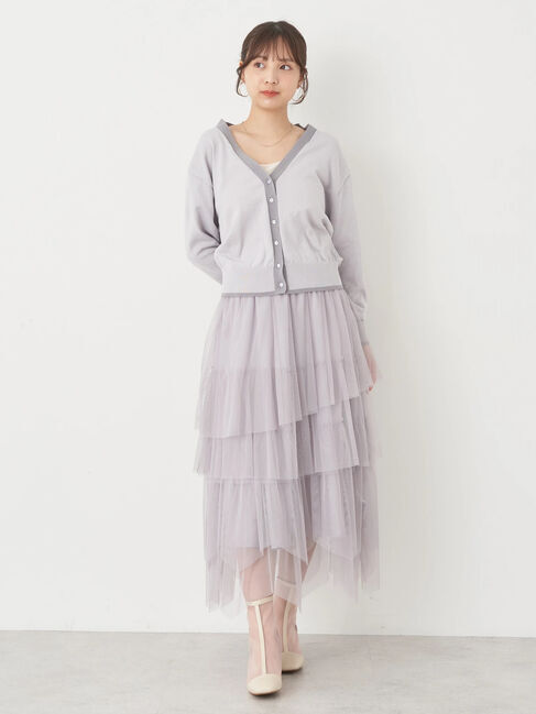 earth music&ecology「配色ラインニットカーディガン」|カーディガン|