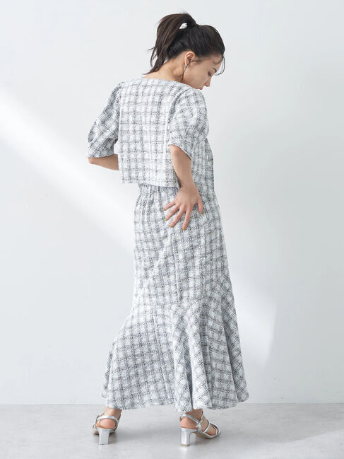 earth music&ecology「SET2点　カットソーツィードアンサンブル」|カーディガン|