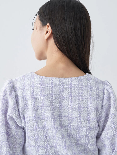 earth music&ecology「SET2点　カットソーツィードアンサンブル」|カーディガン|