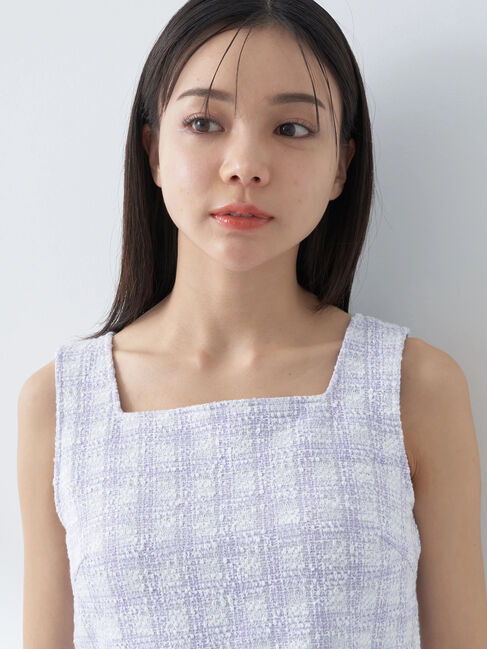 earth music&ecology「SET2点　カットソーツィードアンサンブル」|カーディガン|