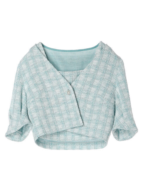 earth music&ecology「SET2点　カットソーツィードアンサンブル」|カーディガン|