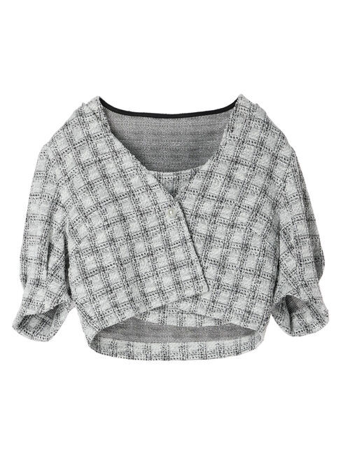 earth music&ecology「SET2点　カットソーツィードアンサンブル」|カーディガン|