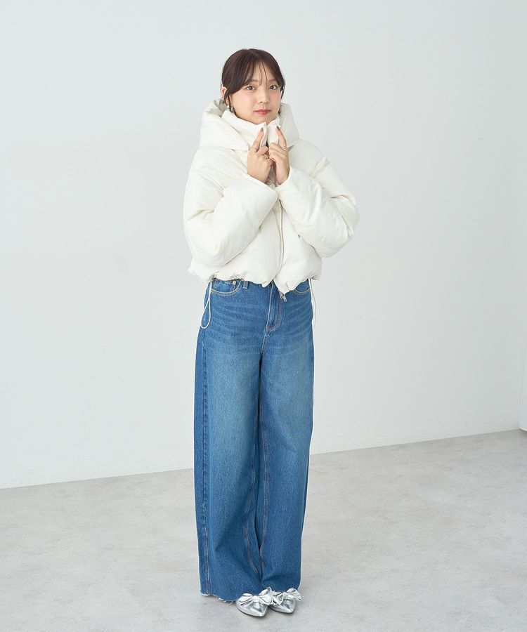 earth music&ecology「セルフカットワイドデニムパンツ」|デニム|