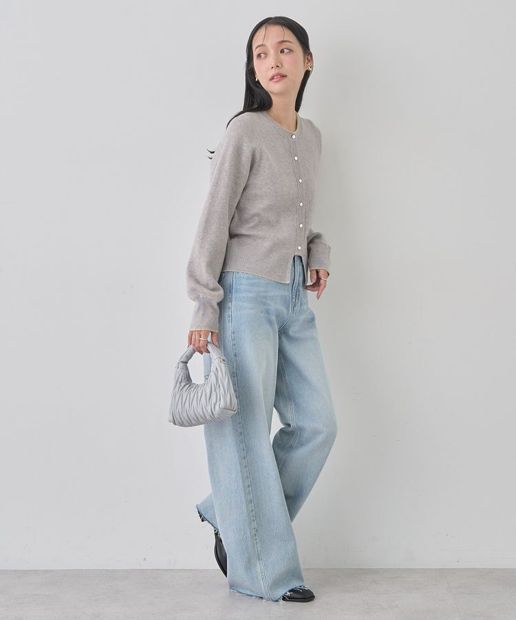 earth music&ecology「セルフカットワイドデニムパンツ」|デニム|