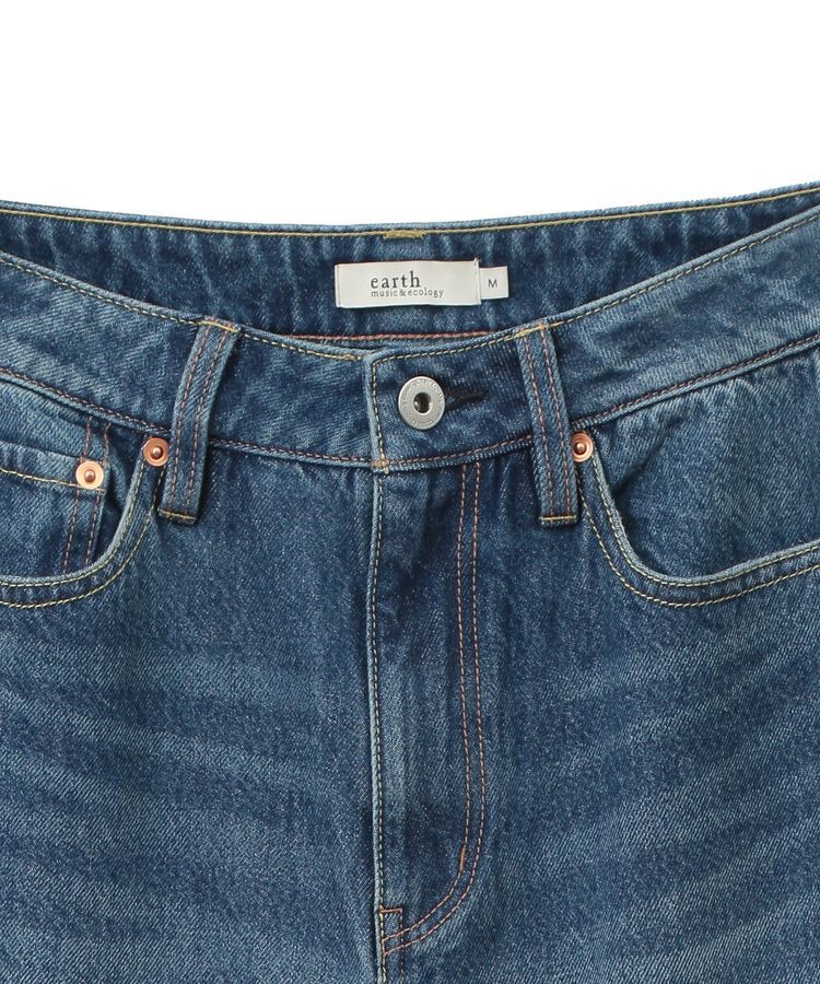 earth music&ecology「セルフカットワイドデニムパンツ」|デニム|