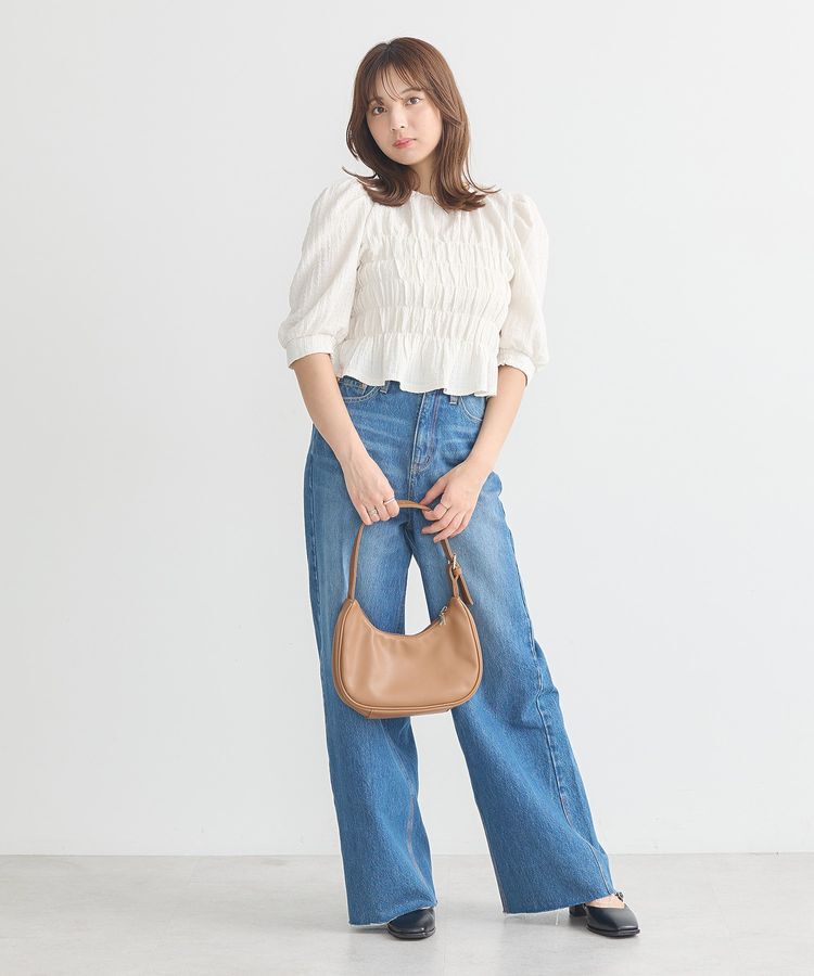 earth music&ecology「セルフカットワイドデニムパンツ」|デニム|