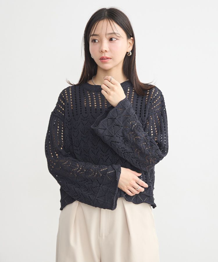 earth music&ecology「スカシニットプルオーバー」|ニット・セーター|