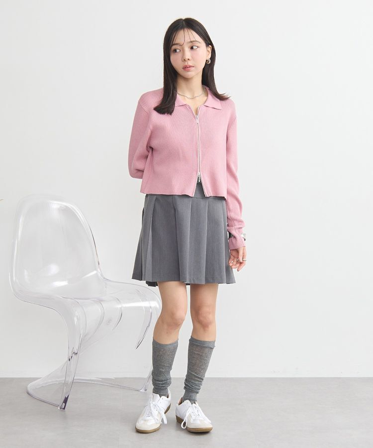 earth music&ecology「Wジップリブカーディガン」|カーディガン|