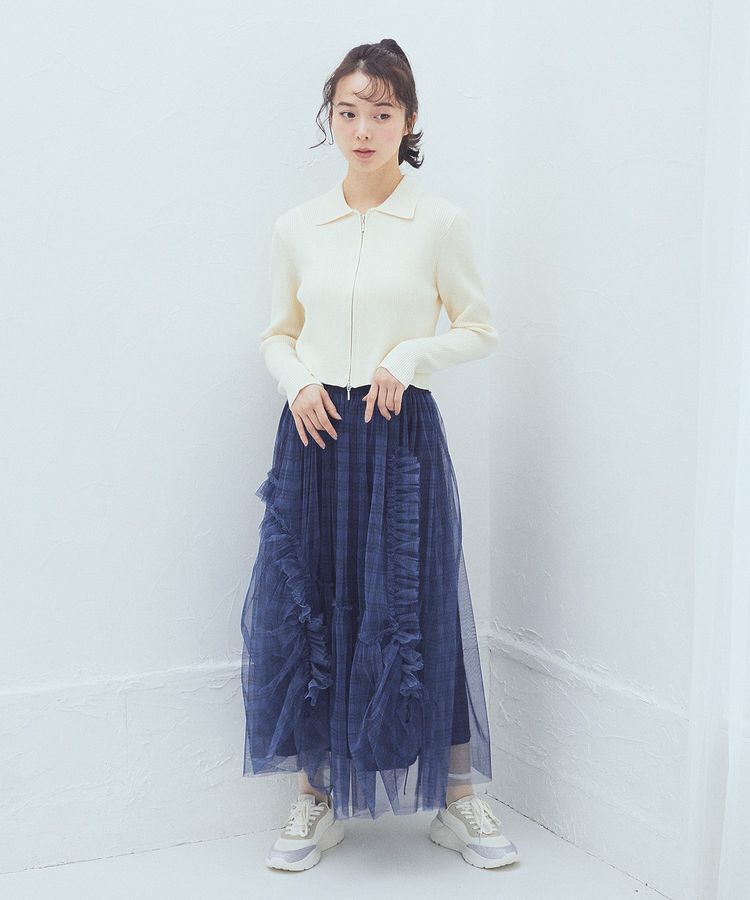 earth music&ecology「Wジップリブカーディガン」|カーディガン|