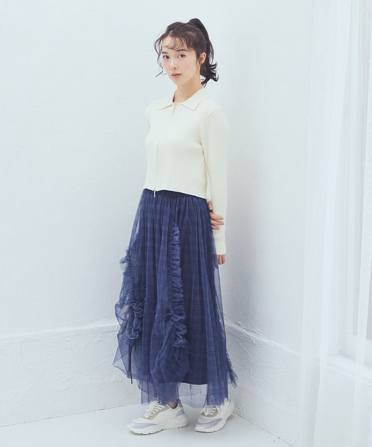 earth music&ecology「Wジップリブカーディガン」|カーディガン|