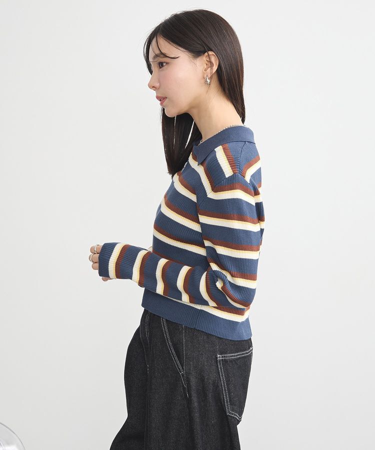 earth music&ecology「Wジップリブカーディガン」|カーディガン|