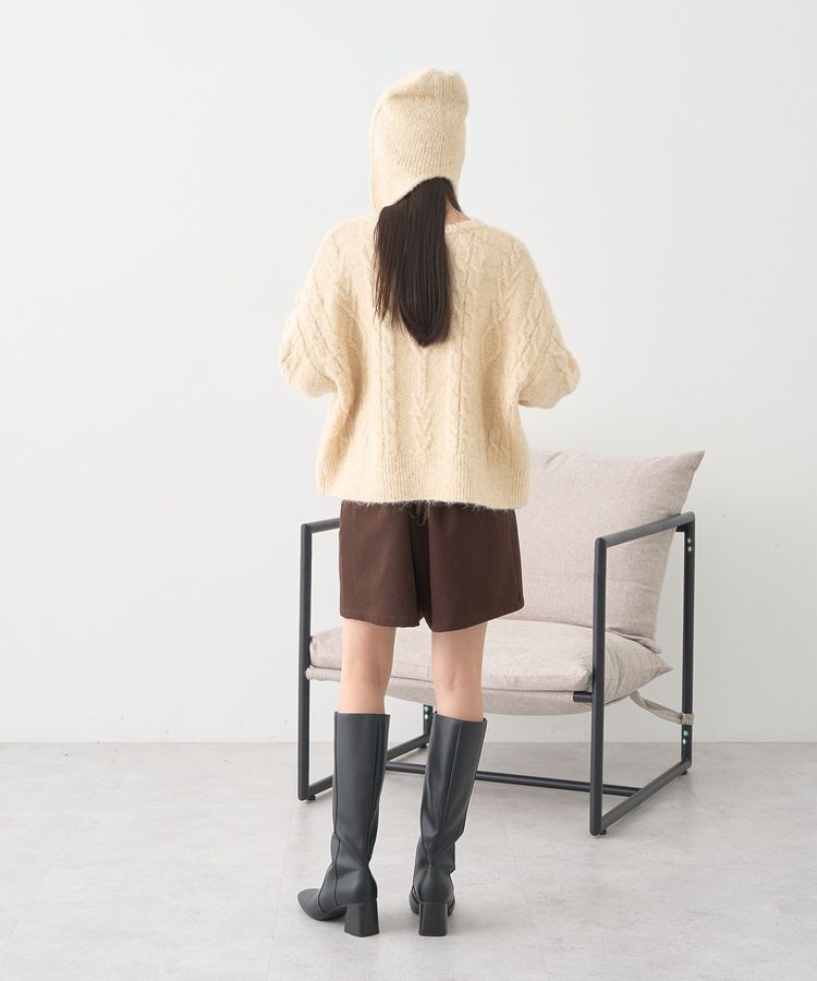 earth music&ecology「モヘヤタッチケーブルニットプルオーバー」|ニット・セーター|