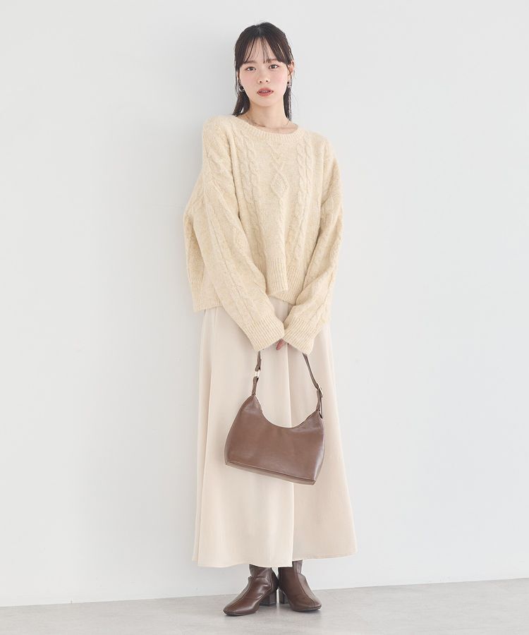 earth music&ecology「モヘヤタッチケーブルニットプルオーバー」|ニット・セーター|