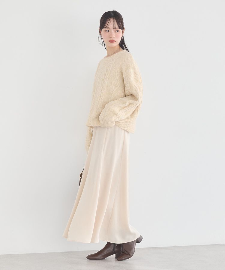 earth music&ecology「モヘヤタッチケーブルニットプルオーバー」|ニット・セーター|