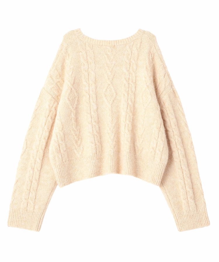 earth music&ecology「モヘヤタッチケーブルニットプルオーバー」|ニット・セーター|