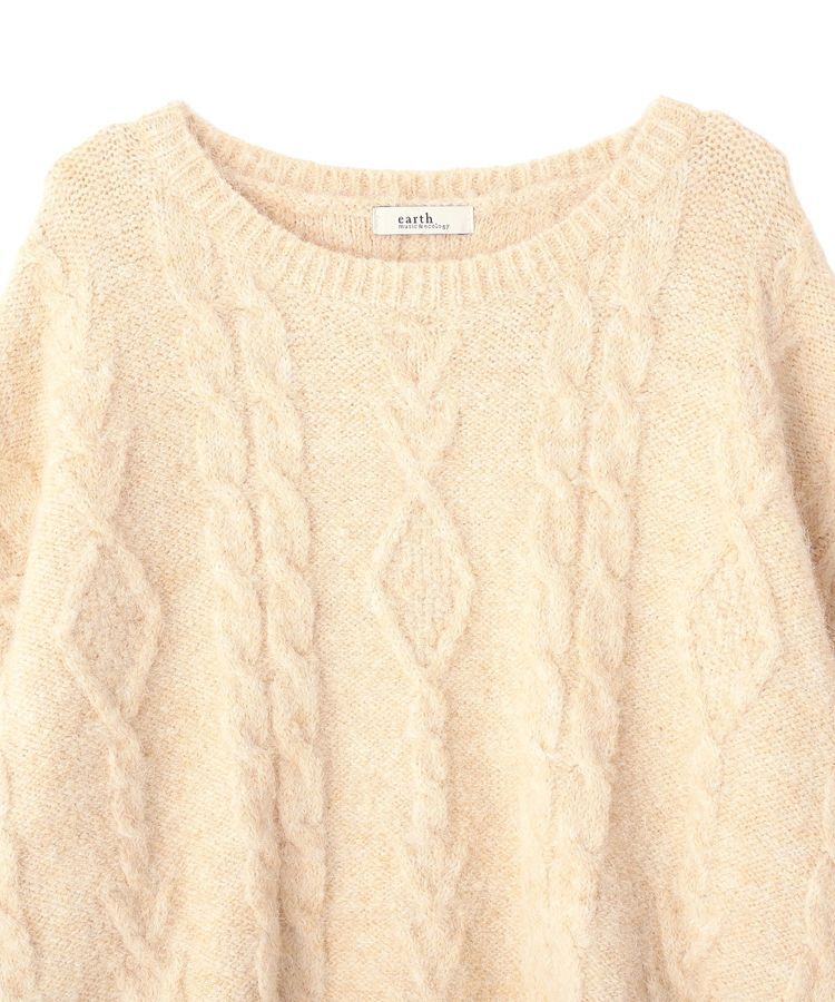 earth music&ecology「モヘヤタッチケーブルニットプルオーバー」|ニット・セーター|