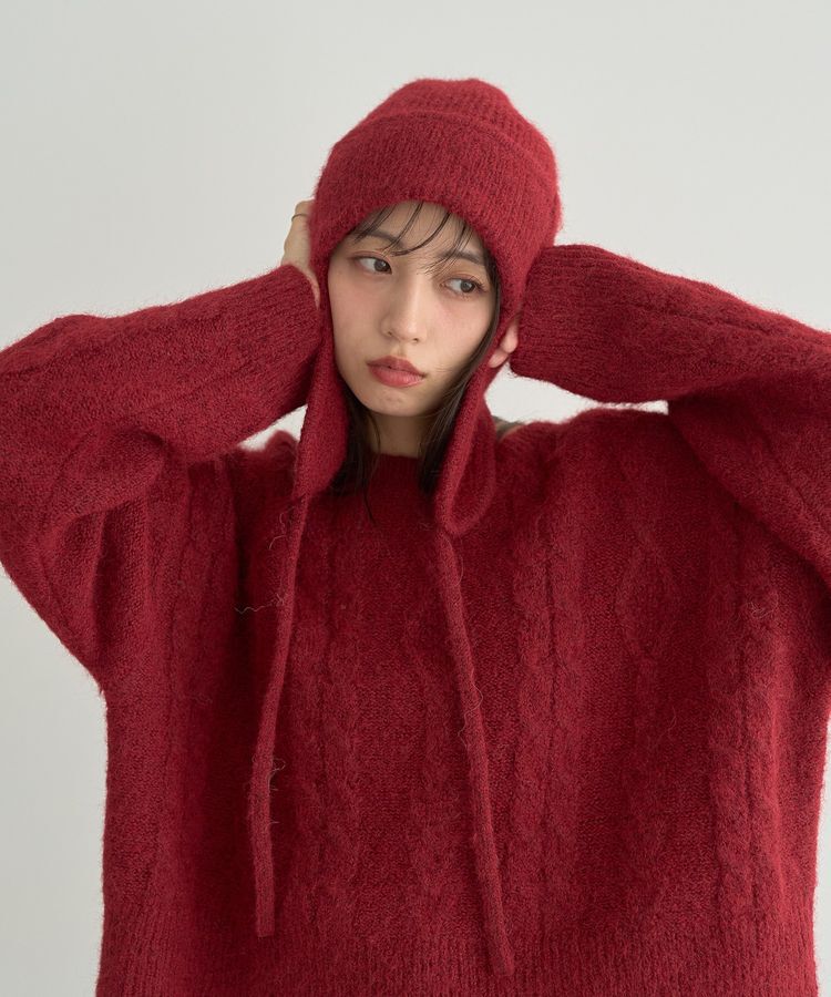 earth music&ecology「モヘヤタッチケーブルニットプルオーバー」|ニット・セーター|