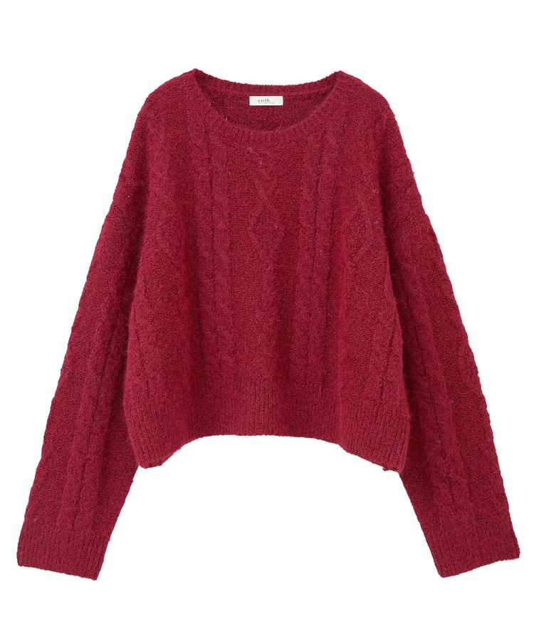 earth music&ecology「モヘヤタッチケーブルニットプルオーバー」|ニット・セーター|