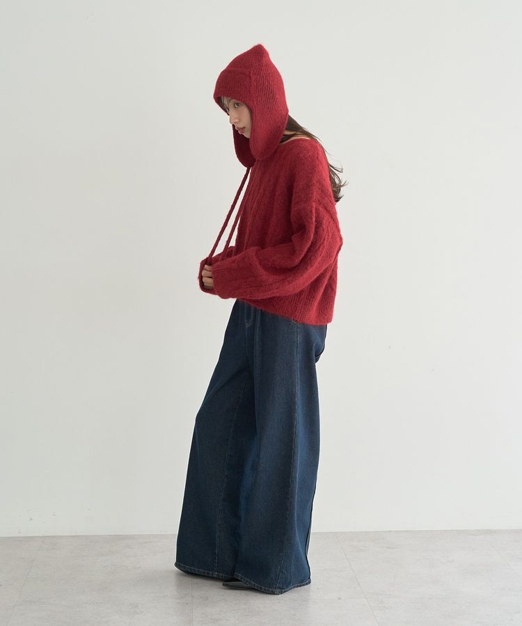 earth music&ecology「モヘヤタッチケーブルニットプルオーバー」|ニット・セーター|