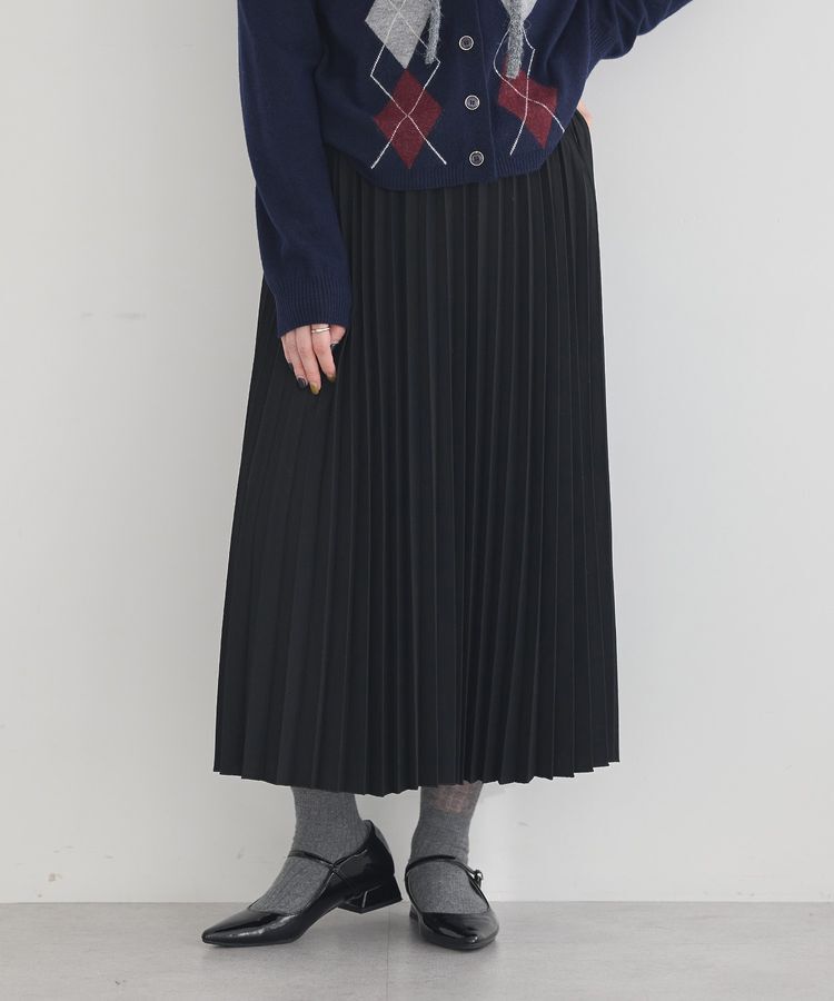 earth music&ecology「プリーツミディスカート」|スカート|Black